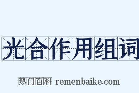 光合作用组词是什么意思的图片